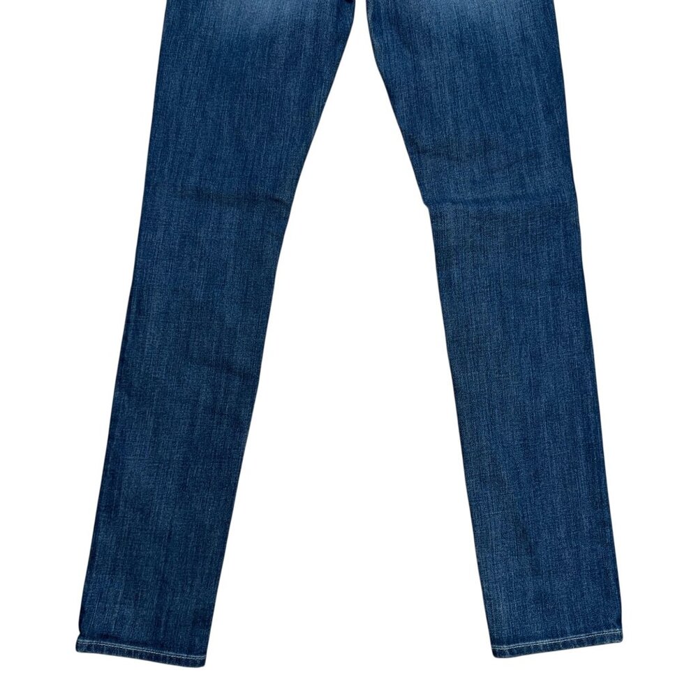 7 For All Mankind 7FAM Roxanne Womens Skinny Jeans 27 33 Medium Wash Embroidered - Picture 7 of 8
